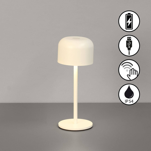 FHL Finley LED Tischleuchte 1W dimmbar Akku warmweiss sandbeige 850593