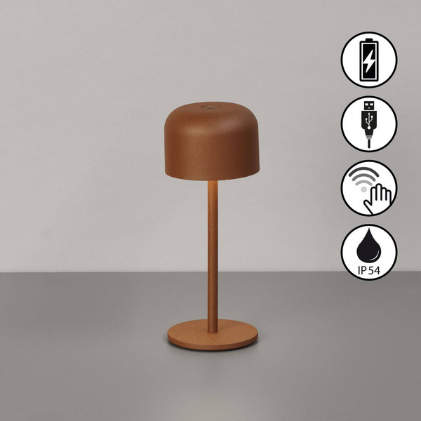 FHL Finley LED Tischleuchte 1W dimmbar Akku warmweiss rostfarben 850594
