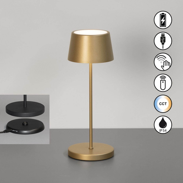 FHL Asena Pro LED Tischleuchte 2W dimmbar CCT einstellbare Lichtfarbe bronzefarben 850678