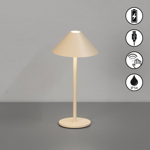 FHL Prato LED Tischleuchte 1W dimmbar Akku warmweiss sandfarben 850763