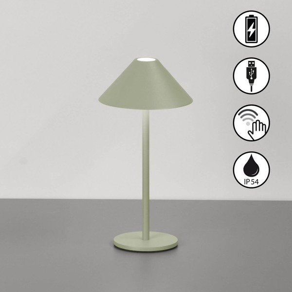 FHL Prato LED Tischleuchte 1W dimmbar Akku warmweiss salbeigrün 850765