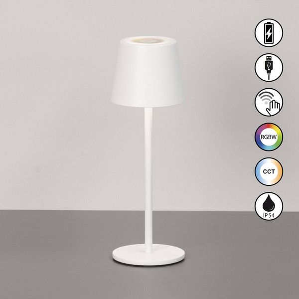 FHL Bisco LED Tischleuchte 2W dimmbar Akku CCT einstellbare Lichtfarbe sandweiß 850810