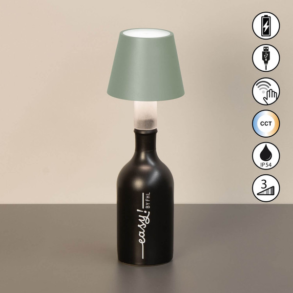 FHL Fiocco LED Tischleuchte 2W dimmbar Akku CCT einstellbare Lichtfarbe salbeigrün 850819