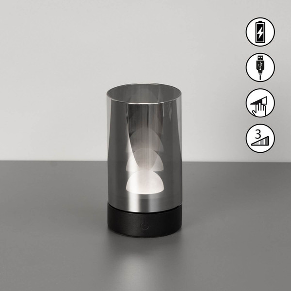 FHL Fenya LED Tischleuchte 1W dimmbar Akku warmweiss sandschwarz 850870