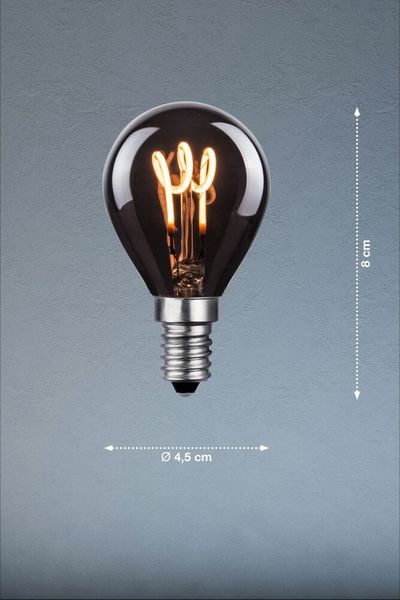 FHL Elegance LED LED Filament Tropfen Industrial-Design Lampe E14 2W Extra-warmweiss rauch