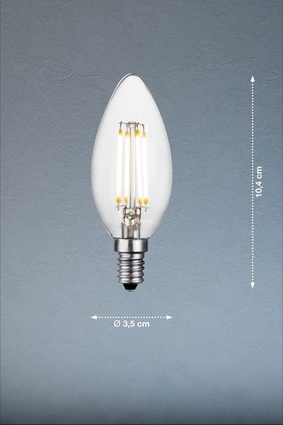 FHL LED 2er-Pack LED Filament Kerze 3-Stufen-Dimmung B37 Lampe E14 2W warmweiss klar