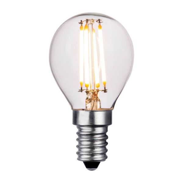 FHL LED 2er-Pack LED Filament Lampe, Tropfen C45 3-Stufen-Dimmung E14 2W warmweiss klar