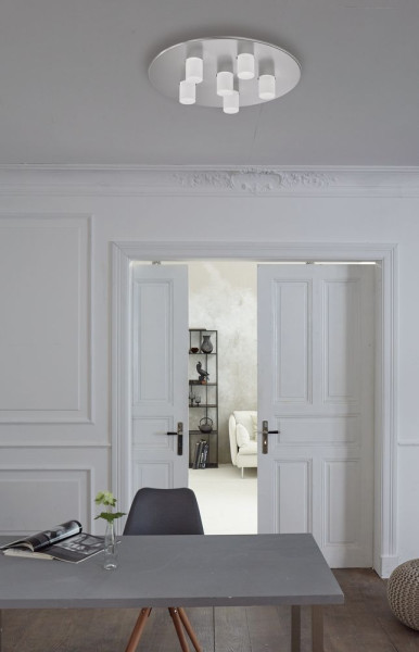 Fischer & Honsel Cap LED Deckenleuchte 6-fach 6x4W warmweiss dimmbar nickel 20666