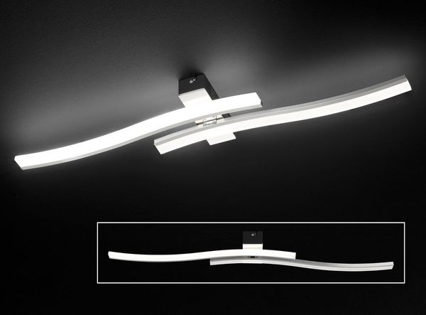 Fischer & Honsel Beam LED Deckenleuchte 2-fach 2x7W warmweiss aluminium 23232-FH