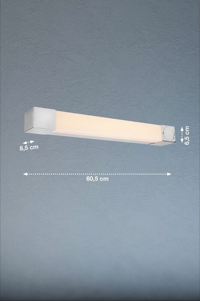 Fischer & Honsel Baabe LED Wand-Badlampe mit Steckdose 8,7W warmweiss IP44 30126