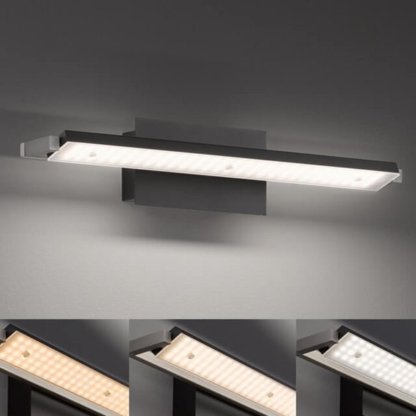 Fischer & Honsel Pare TW LED Wandleuchte CCT 60cm 20W Tunable white steuerbar dimmbar matt sandschwarz 30279