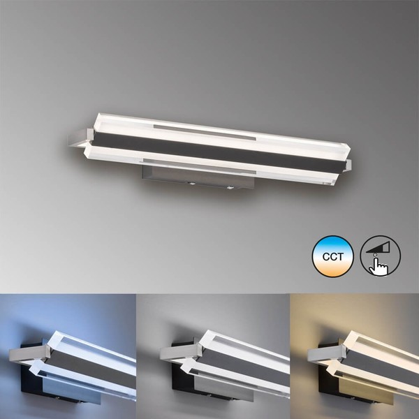 Fischer & Honsel Paros TW LED Wandbeleuchtung 35cm 8W Tunable white steuerbar dimmbar sandschwarz 30282