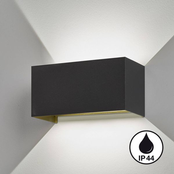 Fischer & Honsel Wallo LED Wandleuchte 4-fach 11,2W warmweiss sandschwarz IP44 30519