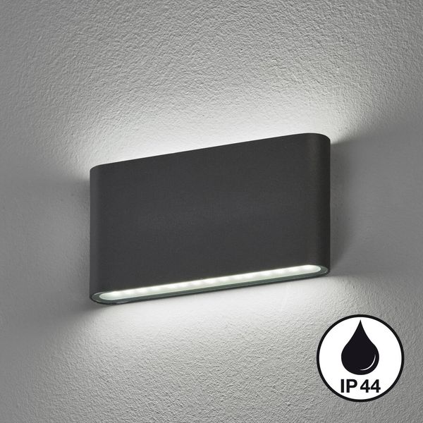 Fischer & Honsel Scone LED Wandleuchte 2-fach 10,4W warmweiss Glas satiniert sandschwarz IP44 30557