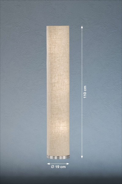 Fischer & Honsel Thor Stehlampe 110cm 3-fach E14 Stoffschirm Leinen Sandfarbe 40028