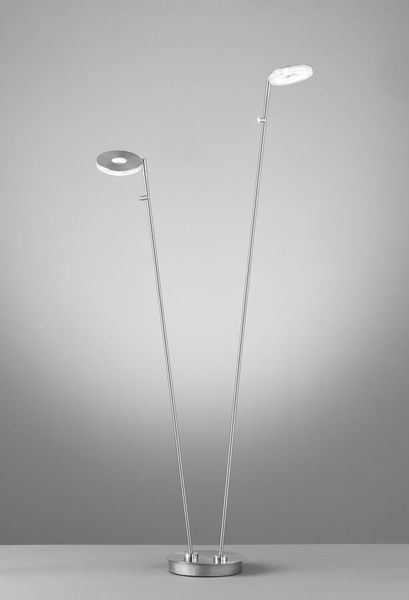 Fischer & Honsel Dent LED Stehleuchte 2-fach 14,6W Tunable white steuerbar dimmbar nickel 40394
