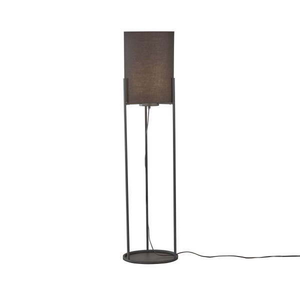 Fischer & Honsel Spenzer Stehleuchte E27 schaltbar Stoffschirm Chintz schwarz goldfarben sandschwarz 40460