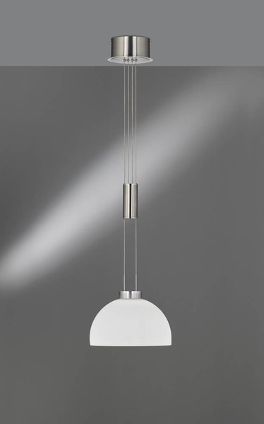Fischer & Honsel Avignon LED Pendelleuchte Seilzug 8,5W warmweiss dimmbar Glas opal matt 60143
