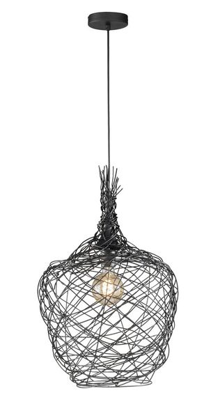 Fischer & Honsel Milo Pendelleuchte E27 schwarz 60502