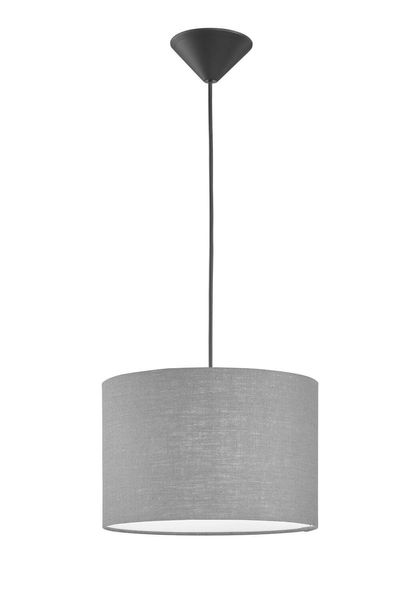 Fischer & Honsel Vigo Pendelleuchte E27 Stoffschirm grau Leinen sandschwarz 60807