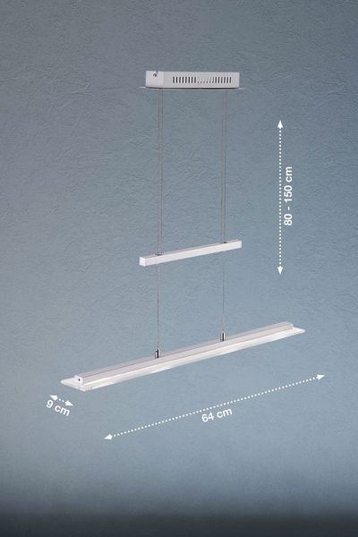 Fischer & Honsel Tenso TW LED Pendelleuchte 11,7W Tunable white steuerbar dimmbar Glas teilsatiniert Rand klar nickel 67672