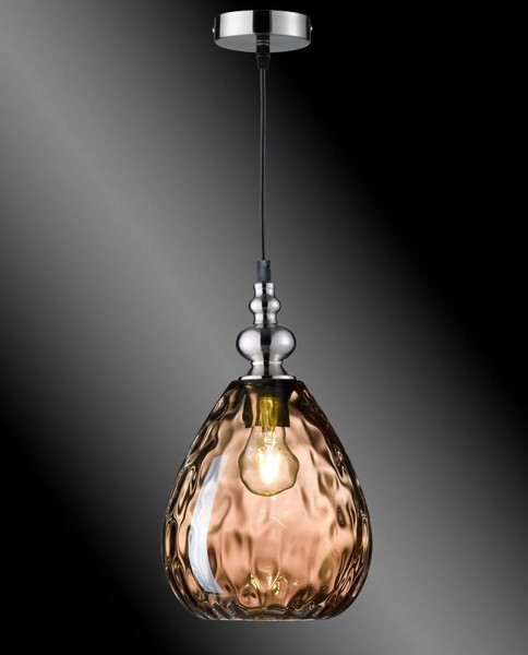 Fischer & Honsel Uller Design-Pendelleuchte E27 Glas amberfarben 69565