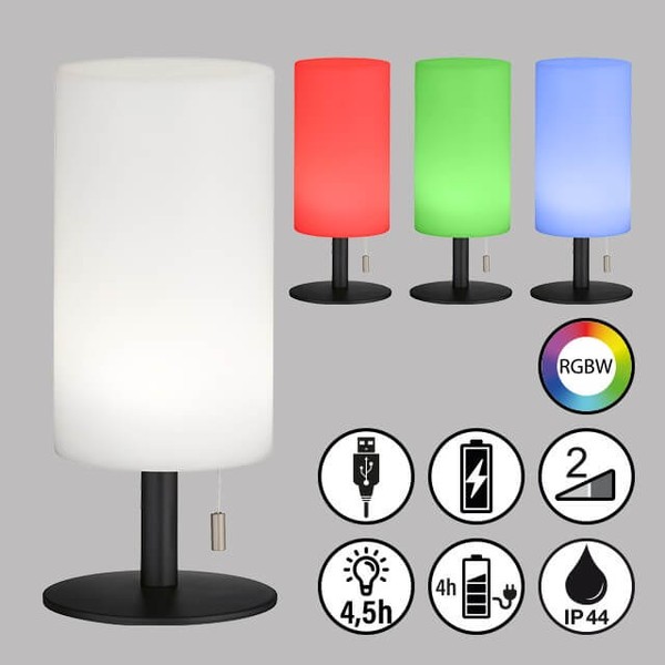 FHL Larino LED Akku-Außenleuchte USB 1,5W RGB-Farbsteuerung dimmbar 28cm IP44 850246