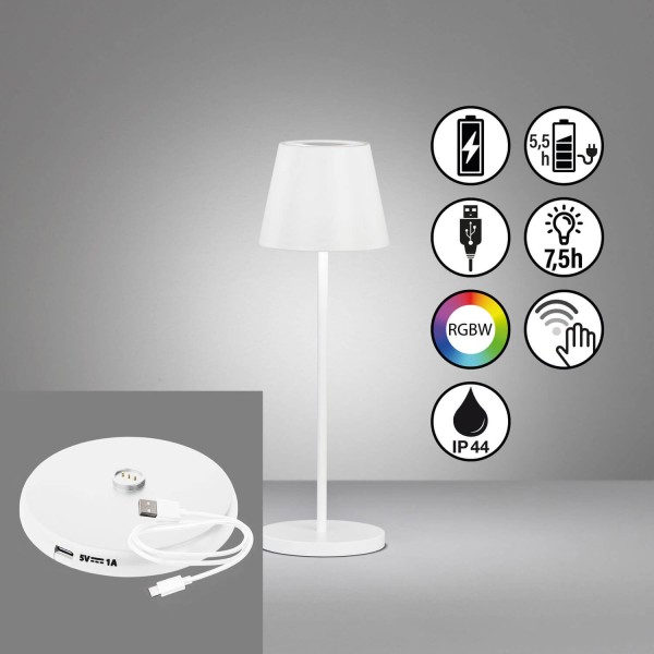 FHL Cosenza 2.0 LED Akku-Outdoorleuchte USB 2,2W RGBW steuerbar dimmbar sandweiß IP44 850337