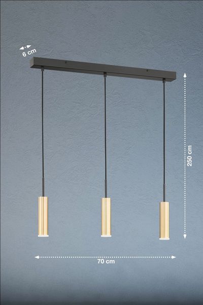 SCHÖNER WOHNEN-Kollektion Stina LED Pendelleuchte 3-fach 3x 5,70W dimmbar schwarz 70cm