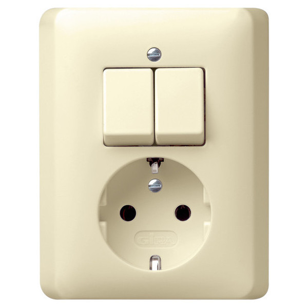 Gira 017501 Kombi Serien/SCHUKO Vollplatte Standard 55 Cremeweiß