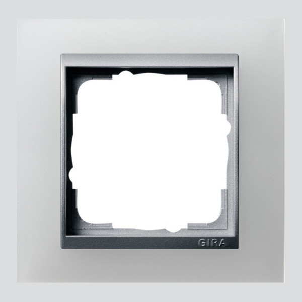Gira 021150 Abdeckrahmen 1-fach Zwischenrahmen F Alu Gira Event Opak Weiß