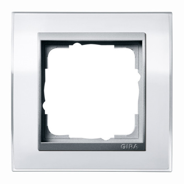 Gira 0211726 Abdeckrahmen 1-fach Zwischenrahmen F Alu Gira Event Klar Weiß