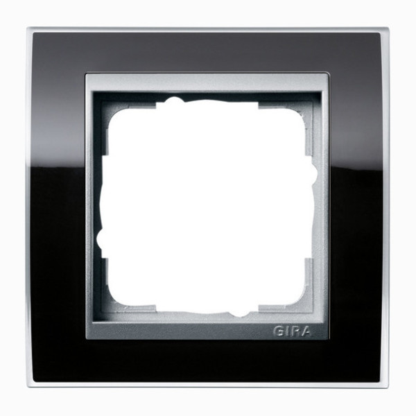 Gira 0211736 Abdeckrahmen 1-fach Zwischenrahmen F Alu Gira Event Klar Schwarz