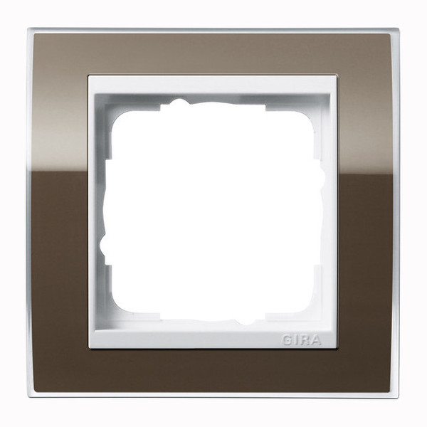 Gira 0211763 Abdeckrahmen 1-fach Zwischenrahmen RW Gira Event Klar Braun
