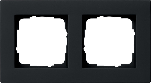 Gira 0212095 Abdeckrahmen 2-fach flach Gira E2 Schwarz m