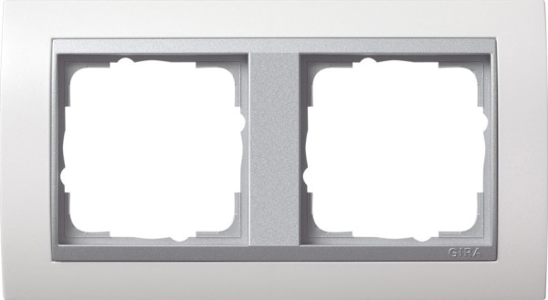 Gira 021271 Abdeckrahmen 2-fach Zwischenrahmen F Alu Gira Event Reinweiß m