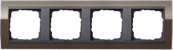 Gira 0214768 Abdeckrahmen 4-fach Zwischenrahmen AN Gira Event Klar Braun