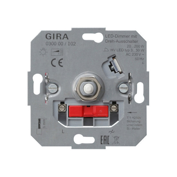 Gira 030000 LED-DimmEinsatz 20 - 200 W Dreh-Aus Einsatz