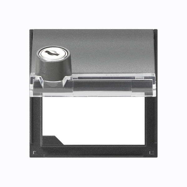 Gira 069467 Adapterrahmen Klappdeckel Schloss sortiert + Beschriftungsfeld Gira TX_44 (WG UP) Anthrazit