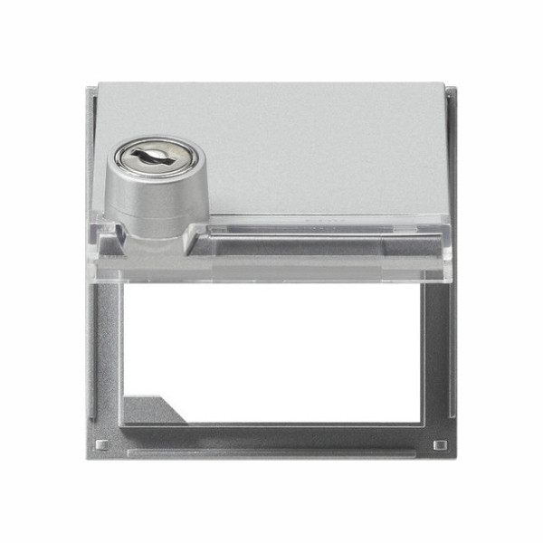Gira 069765 Adapterrahmen Klappdeckel Schloss gleich + Beschriftungsfeld Gira TX_44 (WG UP) F Alu