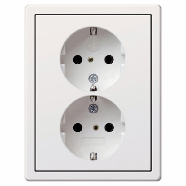 Gira 0783112 2-fach-SCHUKO-Steckdose SP + Rahmen Flächenschalter Reinweiß