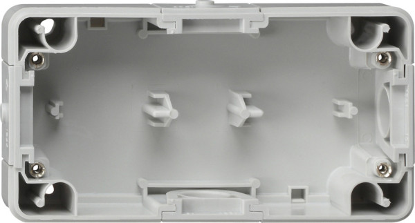 Gira 093730 Gehäuse-Unterteil 2-fach waagererecht WG AP Grau