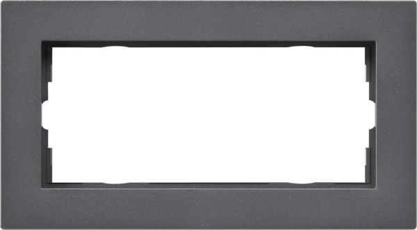 Gira 1002235 Abdeckrahmen 2-fach ohne Mittelsteg flach Gira E2 Anthrazit