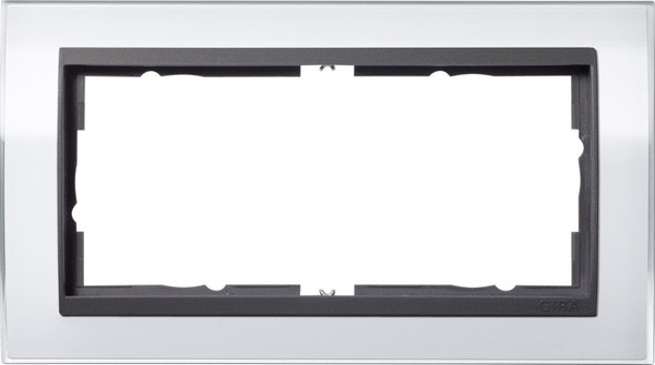 Gira 1002728 Abdeckrahmen 2-fach ohne Mittelsteg Zwischenrahmen AN Gira Event Klar Weiß