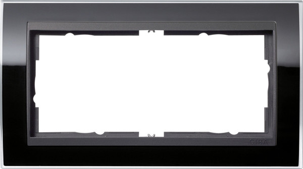Gira 1002738 Abdeckrahmen 2-fach ohne Mittelsteg Zwischenrahmen AN Gira Event Klar Schwarz