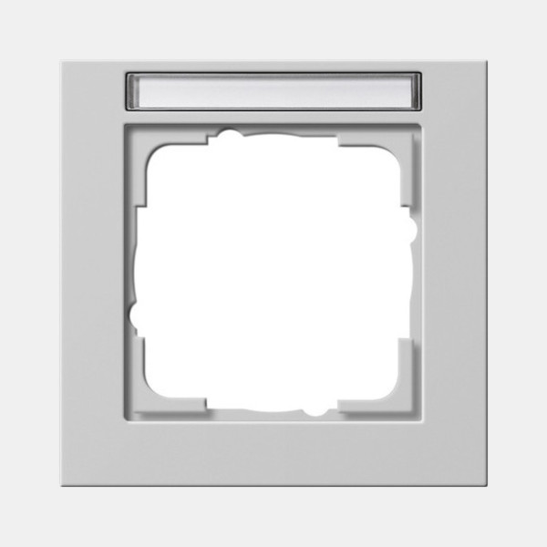 Gira 109137 Abdeckrahmen 1-fach Beschriftungsfeld Gira E2 Grau m