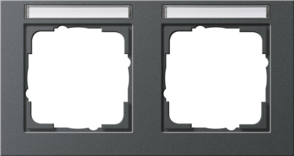 Gira 109223 Abdeckrahmen 2-fach waagerecht Beschriftungsfeld Gira E2 Anthrazit