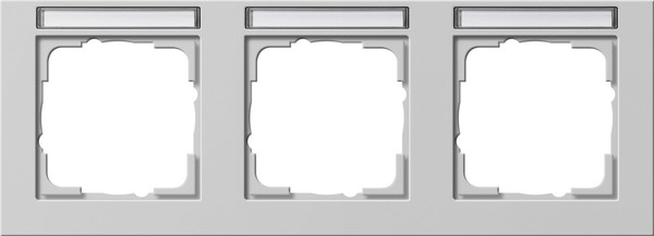 Gira 109337 Abdeckrahmen 3-fach waagerecht Beschriftungsfeld Gira E2 Grau m