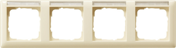 Gira 109401 Abdeckrahmen 4-fach waagerecht Beschriftungsfeld Standard 55 Cremeweiß