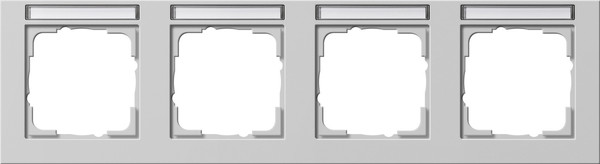Gira 109437 Abdeckrahmen 4-fach waagerecht Beschriftungsfeld Gira E2 Grau m